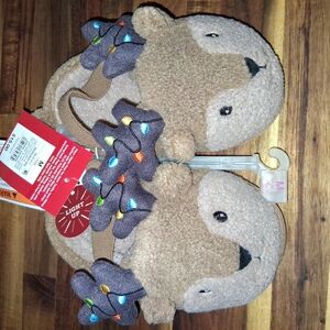 Adorable Bear Slippers with Bow Light Up Slippers